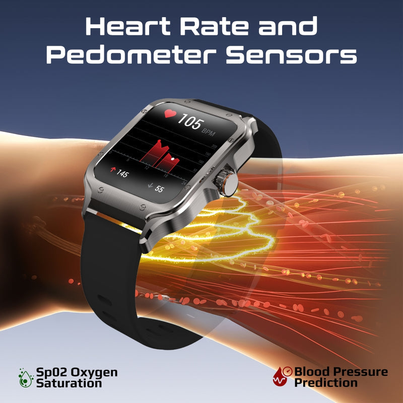 Promate Technologies - ActivLife™ Curved AMOLED Screen Smartwatch with BT Calling