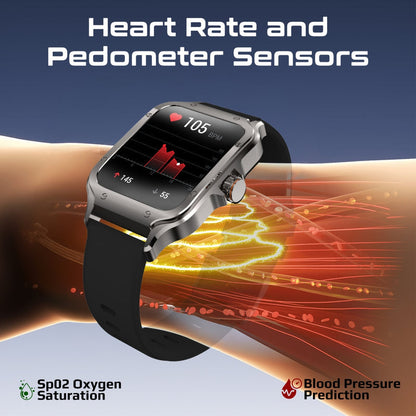 Promate Technologies - ActivLife™ Curved AMOLED Screen Smartwatch with BT Calling