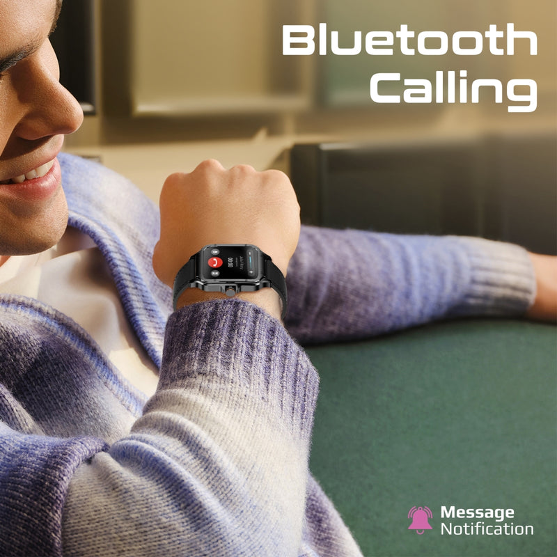 Promate Technologies - ActivLife™ Curved AMOLED Screen Smartwatch with BT Calling