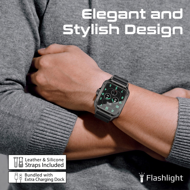 Promate Technologies - ActivLife™ Curved AMOLED Screen Smartwatch with BT Calling