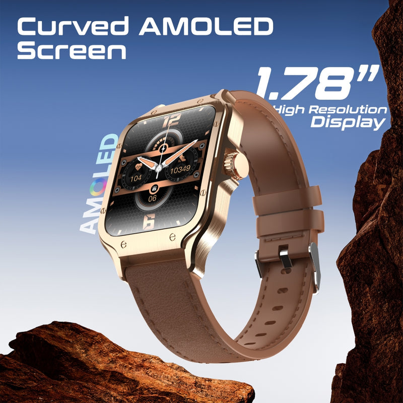 Promate Technologies - ActivLife™ Curved AMOLED Screen Smartwatch with BT Calling