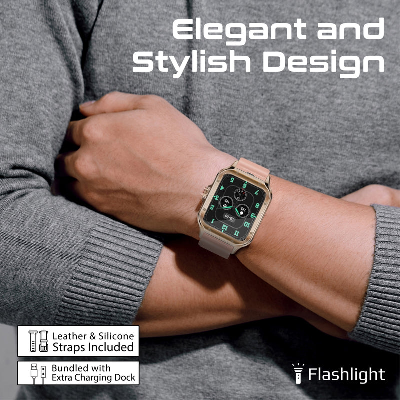 Promate Technologies - ActivLife™ Curved AMOLED Screen Smartwatch with BT Calling