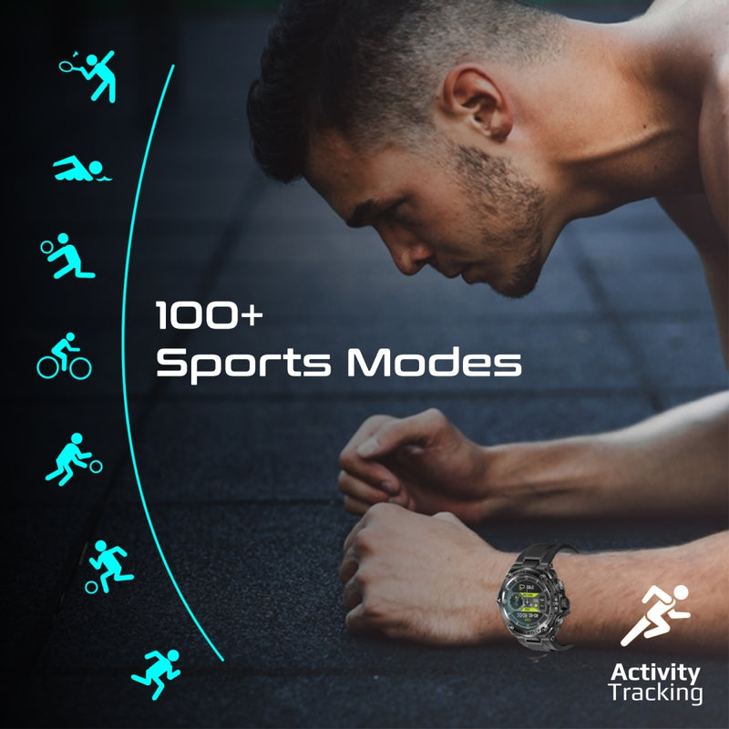 Promate Technologies - 1.53" Round Screen Fitness Tracker Smartwatch with BT Calling