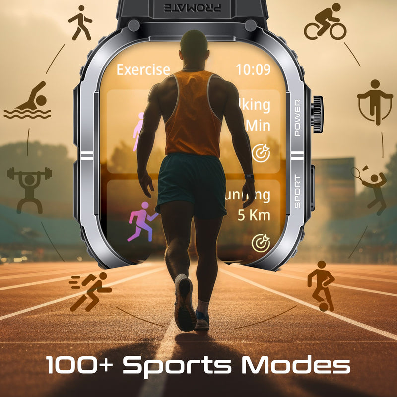 Promate Technologies - SportFit™ Tough-Built Smartwatch with BT Calling