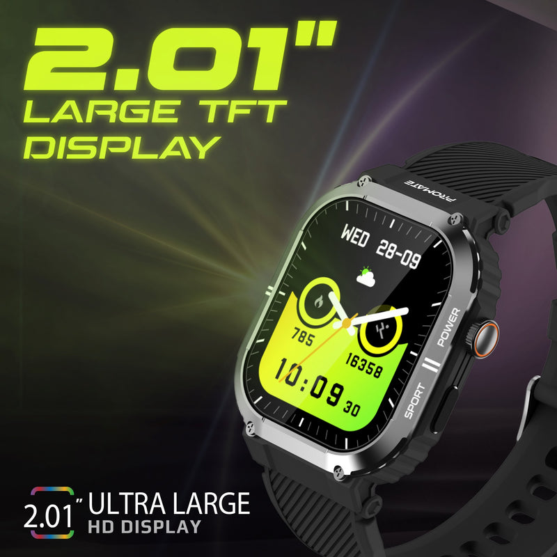 Promate Technologies - SportFit™ Tough-Built Smartwatch with BT Calling