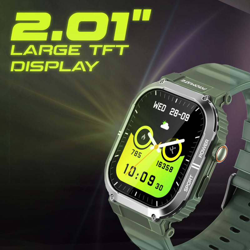 Promate Technologies - SportFit™ Tough-Built Smartwatch with BT Calling