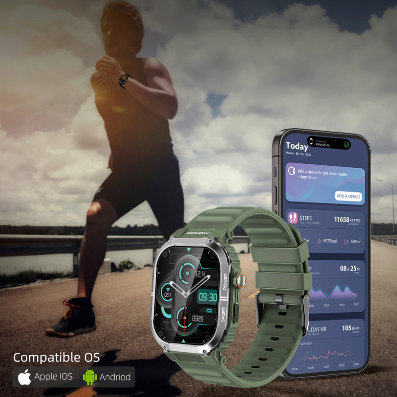 Promate Technologies - SportFit™ Tough-Built Smartwatch with BT Calling