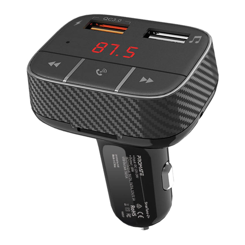 Promate Technologies - Car Wireless FM Modulator With Quick Charge 3.0 Port