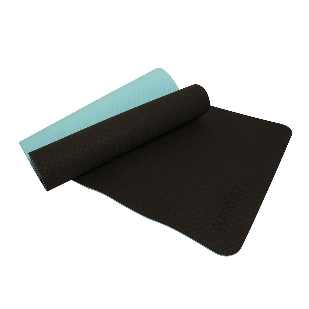 Gymcline TPE Yoga Matt - 6mm Thick with carry strap