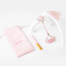 Load image into Gallery viewer, Rose Quartz Facial Roller Set
